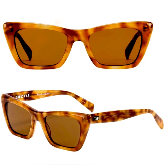 OTIS Eyewear Women’s Mineral Glass Sunglasses in Tortoise Citrine NEW